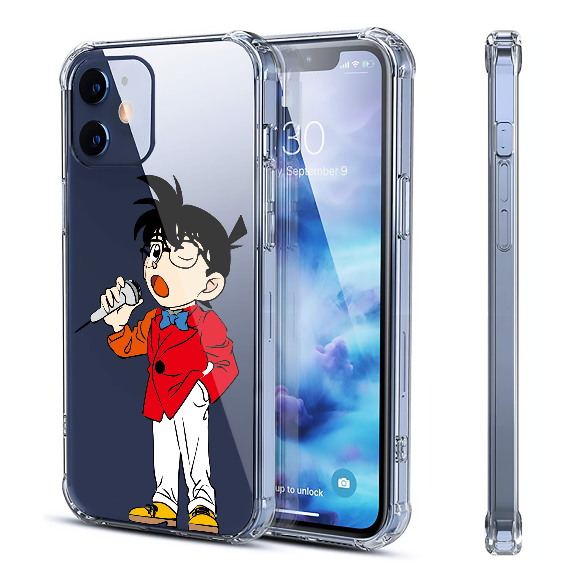 （画像用） 名探偵コナン 江戸川 コナン Detective Conan Conan Edogawa 【iPhone 12シリーズ対応】透明スマホケース（クリアソフトケース）